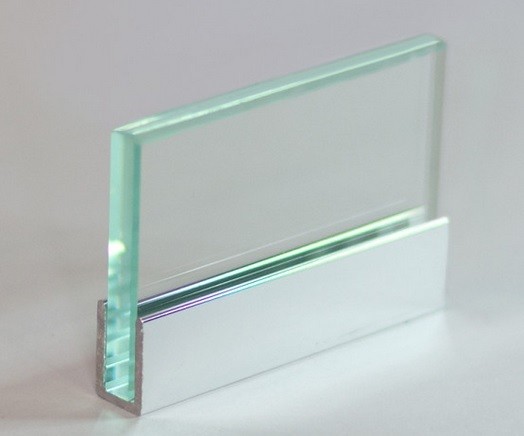 Алюминиевый П-образный профиль для стекла 9 мм ПО-145 серебро матовое 3 м