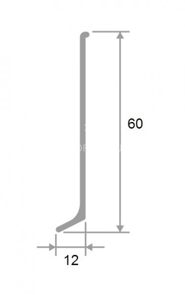 Алюминиевый плинтус напольный 60 мм 3 метра серебро Алюминиевый плинтус напольный 60 мм 3 метра серебро