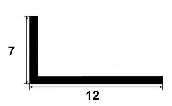 Латунный уголок разнополочный PL 12x7 ON 12х7 полированный 3м