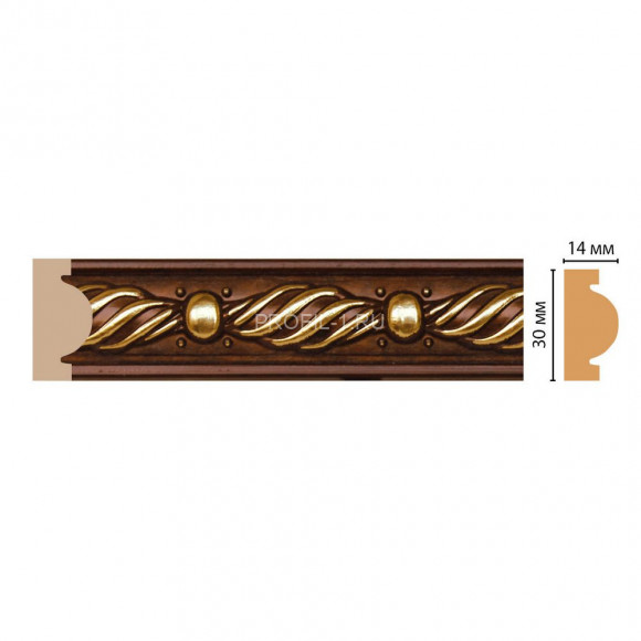Молдинг DECOMASTER 157-51 (30x13x2400) цвет Коричневый с золотом Молдинг DECOMASTER 157-51 (30x13x2400) цвет Коричневый с золотом