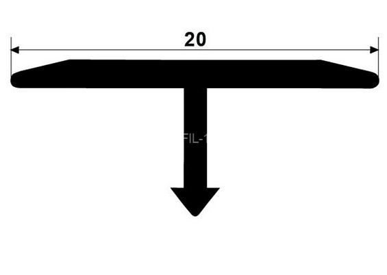 Латунный Т-образный профиль 20 мм ЛТ-21 хром 270 см