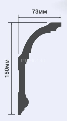 Потолочный плинтус под светодиодную ленту HiWood A150V2 белый 150х73 мм 200 см