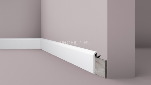 Напольный плинтус NMC Wallstyl CF1 белый полистирол 20х110 мм 2м