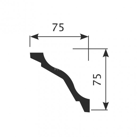 Потолочный плинтус Cosca KX-028 белый полистирол 75х75 мм 2м