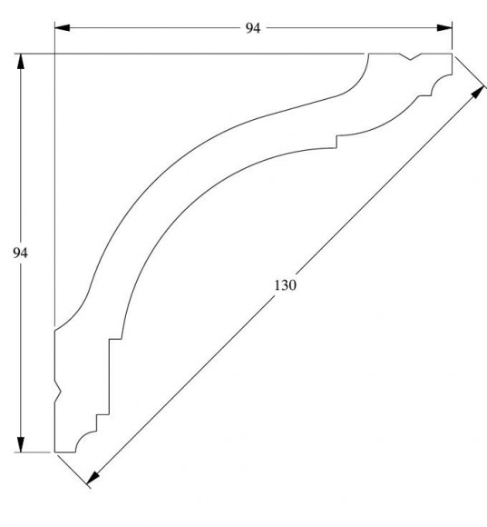 Гибкий потолочный плинтус Orac Decor Duropolymer CX127F белый полистирол 94х94 мм 2м