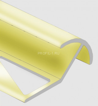 Профиль под плитку для наружных углов 10 мм алюминий PV70-05 золото блестящее 2,7 м