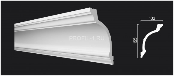 Потолочный плинтус Decor-Dizayn DD521 полистирол белый, под покраску 155х103х2000 мм Потолочный плинтус Decor-Dizayn DD521 полистирол белый, под покраску 155х103х2000 мм