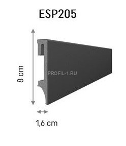 Напольный плинтус 80 мм VOX Espumo ESP-205 антрацит 2.4 м Напольный плинтус 80 мм VOX Espumo ESP-205 антрацит 2.4 м