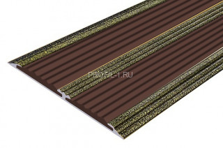 Алюминиевая полоса с 2-мя резиновыми вставками АП-70-Антик бронза-темно-коричневый 2,0 м