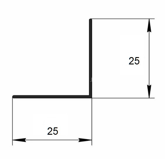 Алюминиевый уголок 25х25 Евротрим 0301.01 серебро 3 м