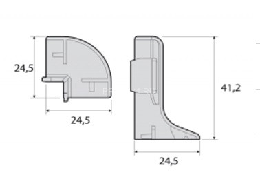 Фурнитура для плинтуса Effector уголок внешний Q 63.01 серебро Фурнитура для плинтуса Effector уголок внешний Q 63.01 серебро