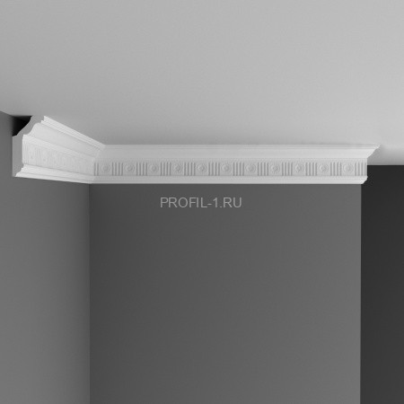Плинтус потолочный 70х45х2400 мм Decomaster DT 88151А из полиуретана белый под покраску
