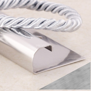 С-образный профиль из нержавеющей стали (раскладка) SR029-12H серебро глянец браш 2,7 м