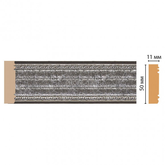 Молдинг DECOMASTER 156-44 ДМ (51x11x2400) цвет Серебро Молдинг DECOMASTER 156-44 ДМ (51x11x2400) цвет Серебро