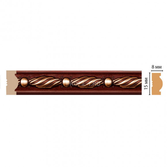 Молдинг DECOMASTER 105-52 (15x8x2400) цвет Красное дерево с золотом Молдинг DECOMASTER 105-52 (15x8x2400) цвет Красное дерево с золотом