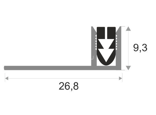 Монтажная планка для Т-профиля ПТО-9 алюминий 2,7м