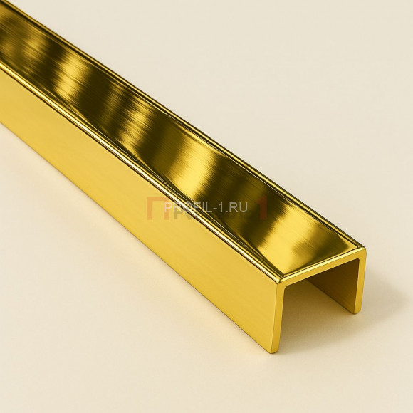 Латунный П-образный профиль ЛП-10х20х10 полированный 2,7 м Латунный П-образный профиль ЛП-10х20х10 полированный 2,7 м