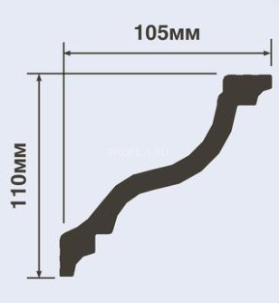Потолочный плинтус HiWood A150V1 белый 105х110 мм 200 см Потолочный плинтус HiWood A150V1 белый 105х110 мм 200 см