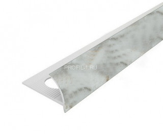 С-профиль ПВХ для плитки 9 мм Cezar 204 Темно-серый мрамор 2,5 м (10 штук)