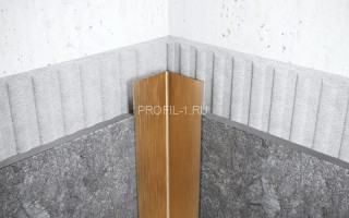 Уголок из нержавеющей стали равнополочный внутренний 20х20 мм FLV 20 GS золото сатинированное 300 см