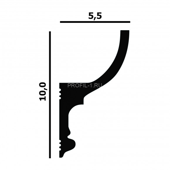 Потолочный плинтус Перфект Плюс P79 белый дюрополимер 55х100 мм 200 см