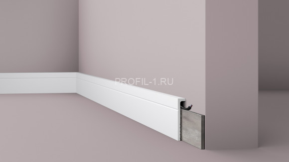 Напольный плинтус NMC Wallstyl CF2 белый полистирол 22х110 мм 2м
