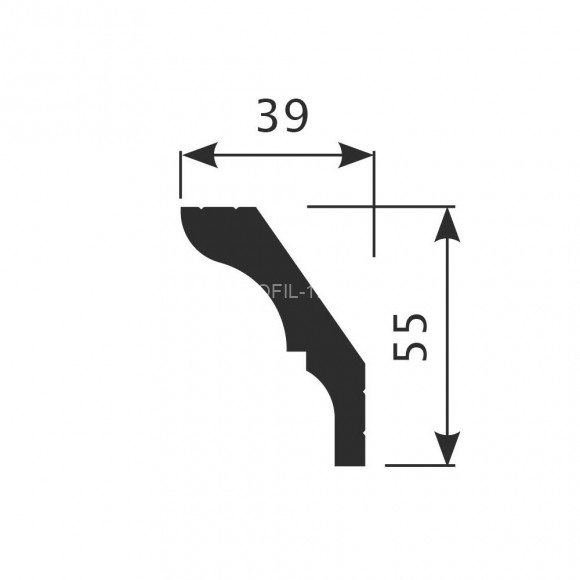 Потолочный плинтус Cosca KX-029 белый полистирол 39х55 мм 2м