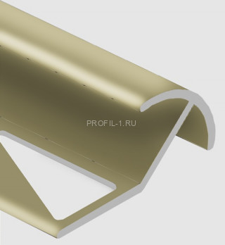 Профиль под плитку для наружных углов 10 мм алюминий PV70-09 шампань блестящая 2,7 м