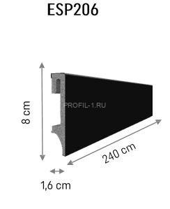 Напольный плинтус 80 мм VOX Espumo ESP-206 черный 2.4 м Напольный плинтус 80 мм VOX Espumo ESP-206 черный 2.4 м