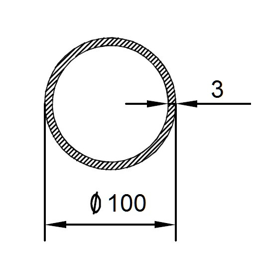 Алюминиевая труба 100х3 мм 3 метра