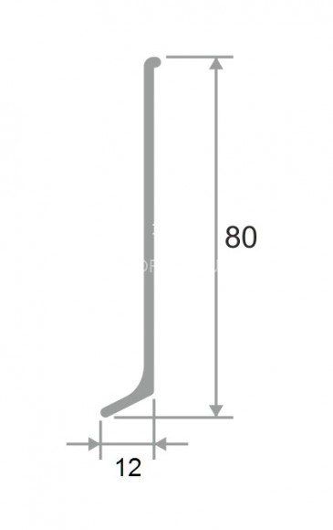 Алюминиевый плинтус напольный 80 мм 3 метра серебро Алюминиевый плинтус напольный 80 мм 3 метра серебро