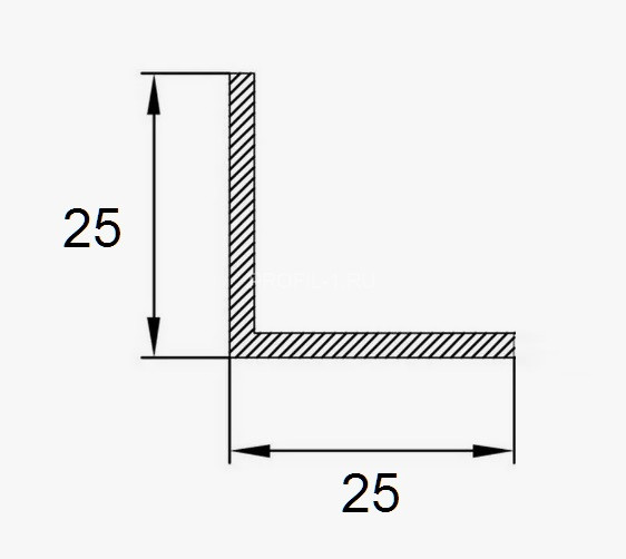 Алюминиевый уголок 25х25 ПБ25х25 черный муар 3 м