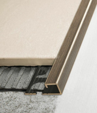 Латунный окантовочный П-профиль квадрат LUP 1008 OА 10 антик 2,7м