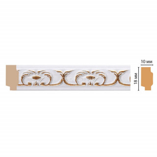 Молдинг DECOMASTER 158-118 ДМ (18x10x2400) цвет Белый с золотом Молдинг DECOMASTER 158-118 ДМ (18x10x2400) цвет Белый с золотом