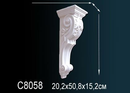 Декоративная консоль Perfect C8058 белый полиуретан 508х202х151 мм