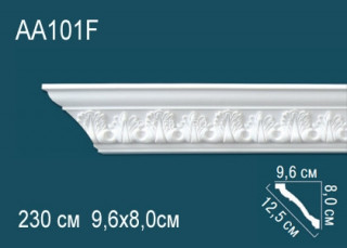 Потолочный плинтус гибкий с рисунком Перфект AA101F полиуретан 80х125х96 мм 230 см