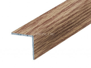 Алюминиевый уголок 40х40 мм равнополочный КД Дуб светлый 2,7 м (упаковка 10 штук)