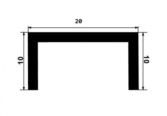 Латунный П-образный профиль ЛП-10х20х10 шлифованный 2,7 м