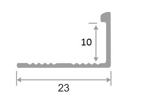 Профиль L-образный алюминиевый 10 мм ПО-Г10 бронза светлая глянец браш 2,7 м