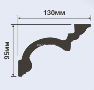 Потолочный плинтус HiWood A160 белый 130х95 мм 200 см Потолочный плинтус HiWood A160 белый 130х95 мм 200 см