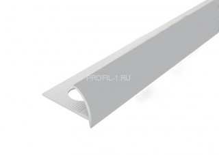 С-образный профиль ПВХ для плитки 8 мм Cezar 119 Серебряный матовый 2,5 м (10 штук)