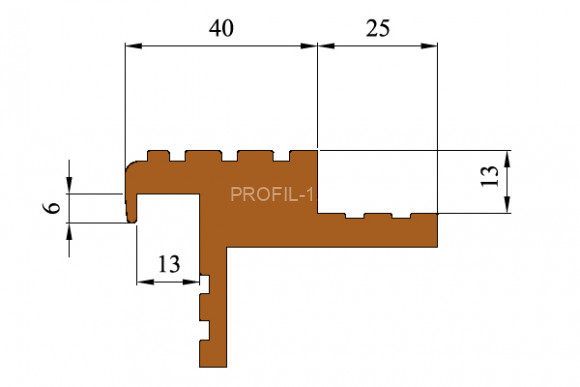 Закладной профиль противоскользящий БШ-40 оранжевый бухта 10 м резиновый