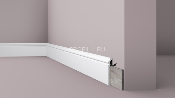 Напольный плинтус NMC Wallstyl CF3 белый полистирол 22х120 мм 2м