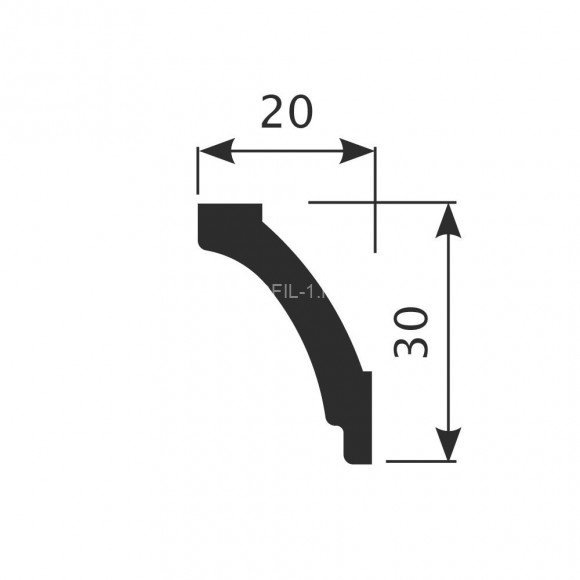 Потолочный плинтус Cosca KX-030 белый полистирол 20х30 мм 2м