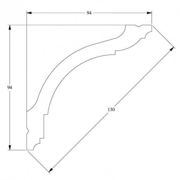 Потолочный плинтус Orac Decor Duropolymer CX129 белый полистирол 94х94 мм 2м