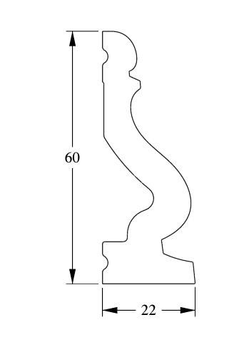Молдинг Orac Decor Duropolymer DX174-2300 белый полистирол 60х22 мм 2.3м