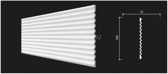 Стеновая декоративная панель 3D Decor-Dizayn DD912(3m) из полистирола белая, под покраску 240х13х3000 мм