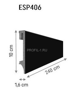 Напольный плинтус 100 мм VOX Espumo ESP-406 черный 2.4 м Напольный плинтус 100 мм VOX Espumo ESP-406 черный 2.4 м