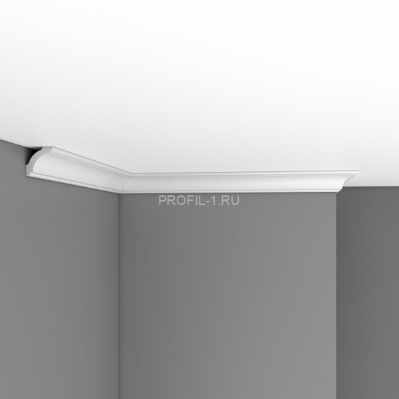 Плинтус потолочный  35х35х2400 мм Decomaster 96250 из полиуретана белый под покраску