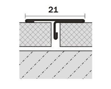 Т-образный профиль нержавеющая сталь ST210-1B-21W серебро глянец браш 2,7 м